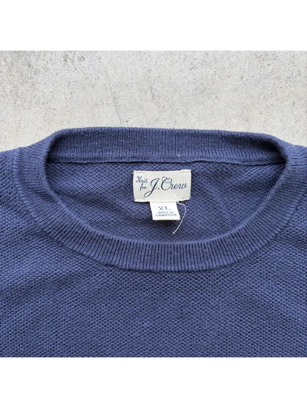 Vintage J. Crew Navy Blue Knit Thermal Sweater XL
